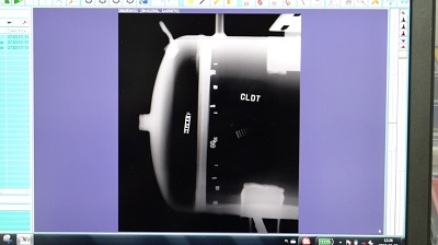 Obraz z detektora badanego obiektu wyswietlony na ekranie 