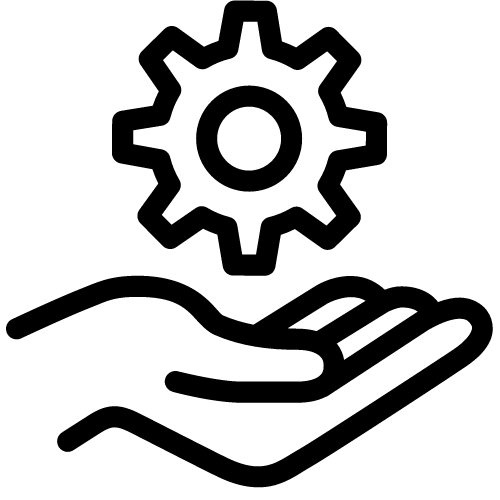 dłoń a nad dłonią koło zębate