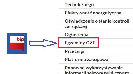 Zdjęcie zakładki Egzaminów OZE