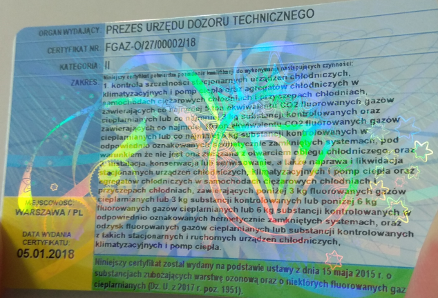 wzór certyfikatu rewers