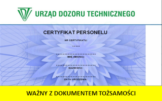 wzór certyfikatu personelu rozdzielnice elektryczne awers
